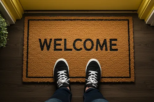 Feet on Entry Mat | Jordans Flooring